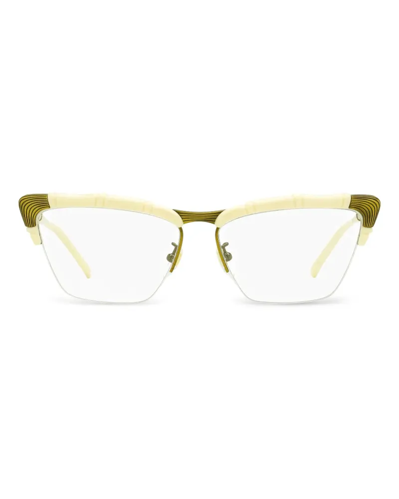 Gucci Cat-Eye-Brille mit Bambusdetail - Gold Gold