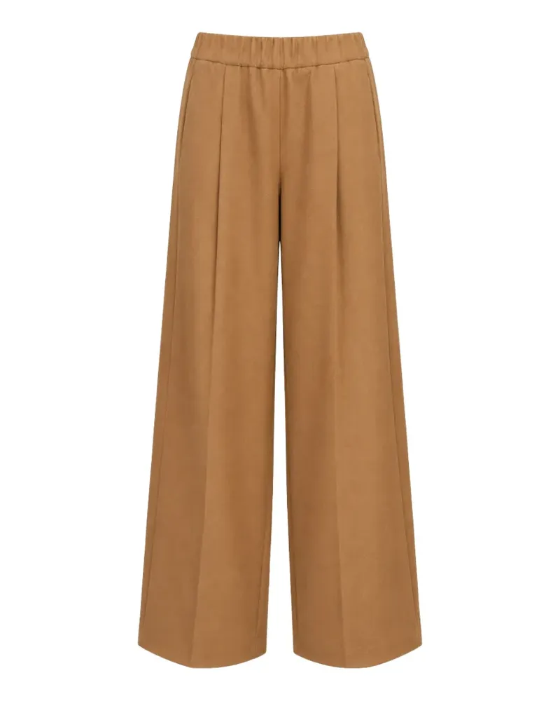 Semicouture Johnny Wide-Leg-Hose mit Falten - Braun Braun