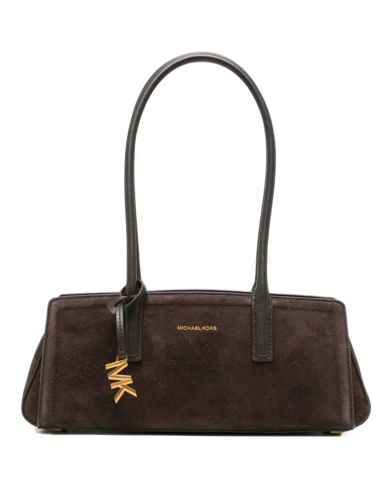 Michael Kors Laila Schultertasche aus Wildleder mit Logoplakette - Braun Braun