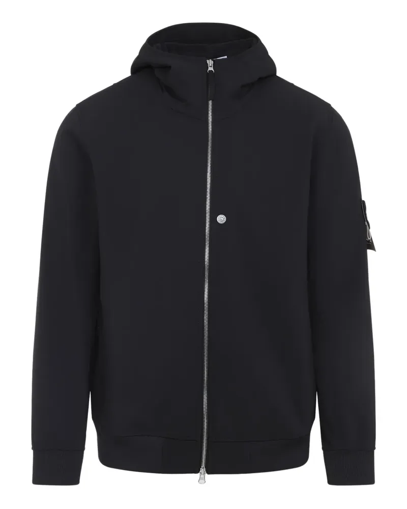 Stone Island Kapuzenjacke mit Kompass-Applikation - Schwarz Schwarz