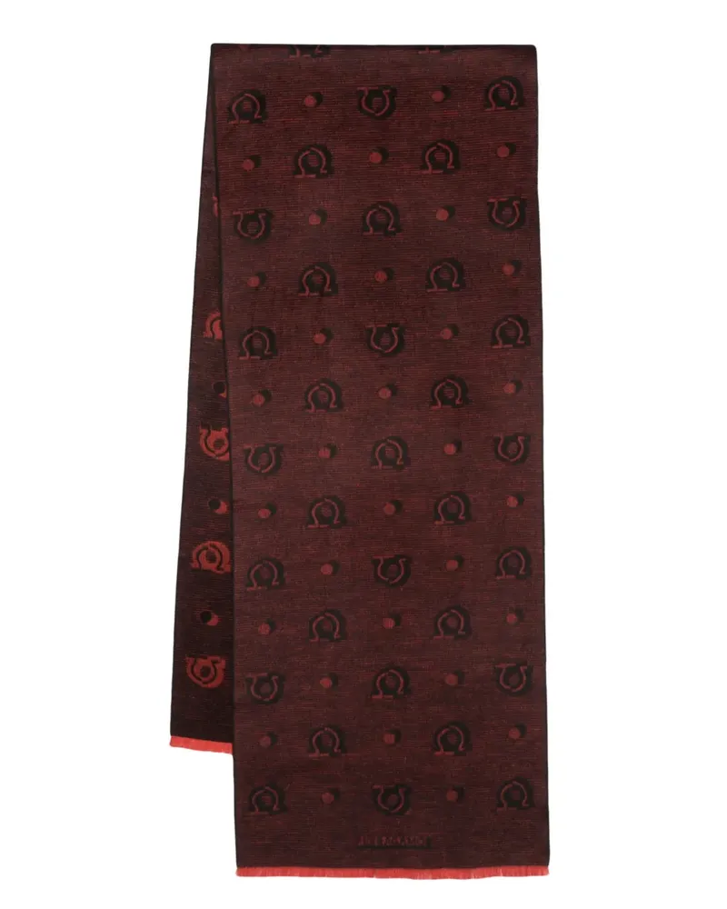 Ferragamo Seidenschal mit Jacquardmuster - Rot Rot