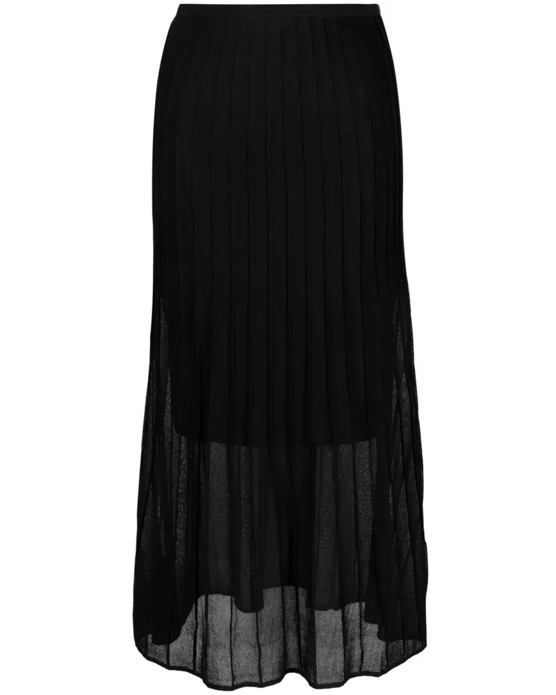Calvin Klein Semi-transparenter Faltenrock - Schwarz Schwarz