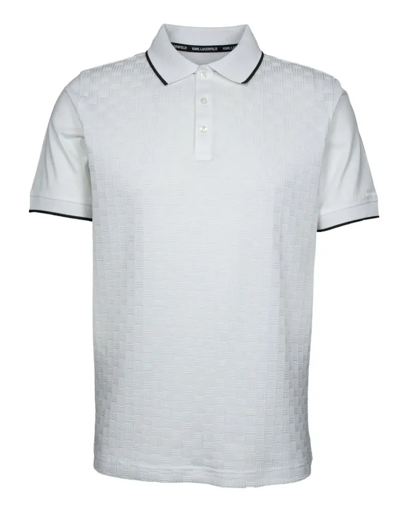 Karl Lagerfeld textured-knit polo shirt - Weiß Weiß