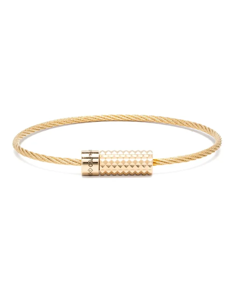 Le Gramme 18kt Pyramid Guilloche Cable Gelbgoldarmband Gold