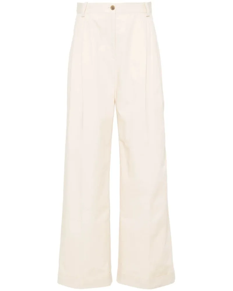 Kitsuné Gerade Hose mit Logo-Stickerei - Nude Nude