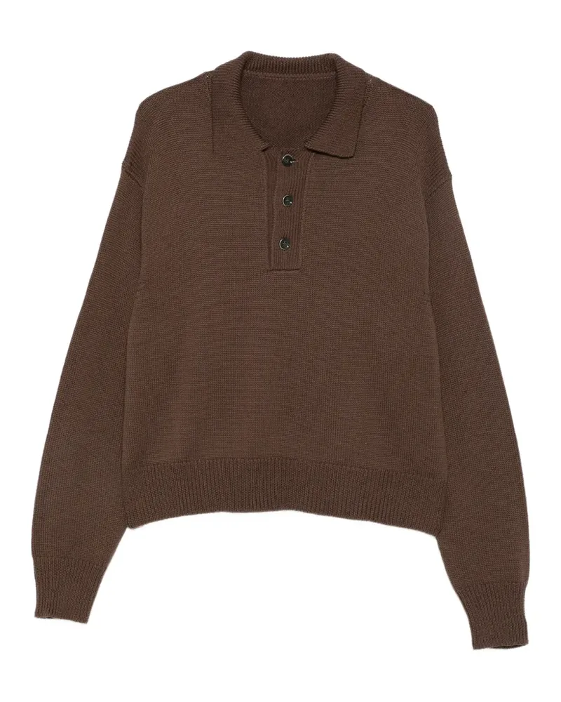 nine:inthe:morning Oscar Poloshirt mit Knopfverschluss - Braun Braun