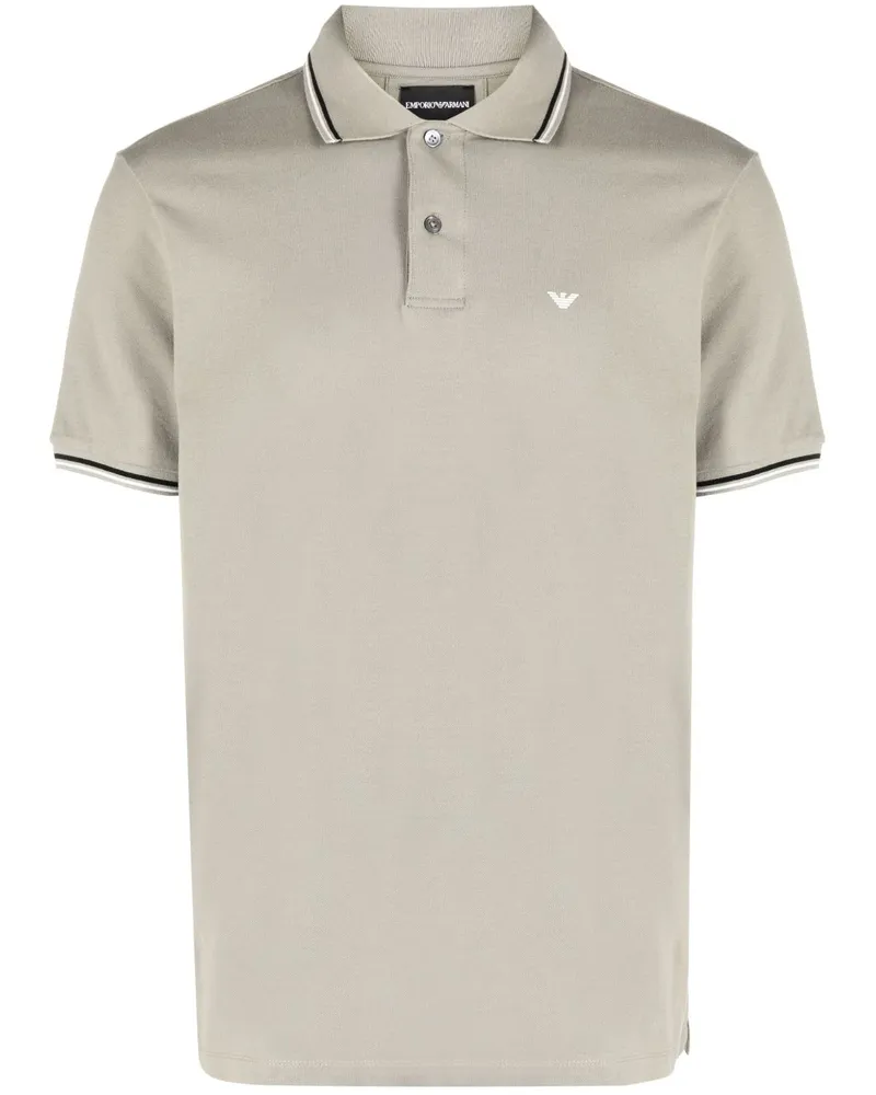 Emporio Armani Poloshirt mit Logo-Stickerei - Grau Grau