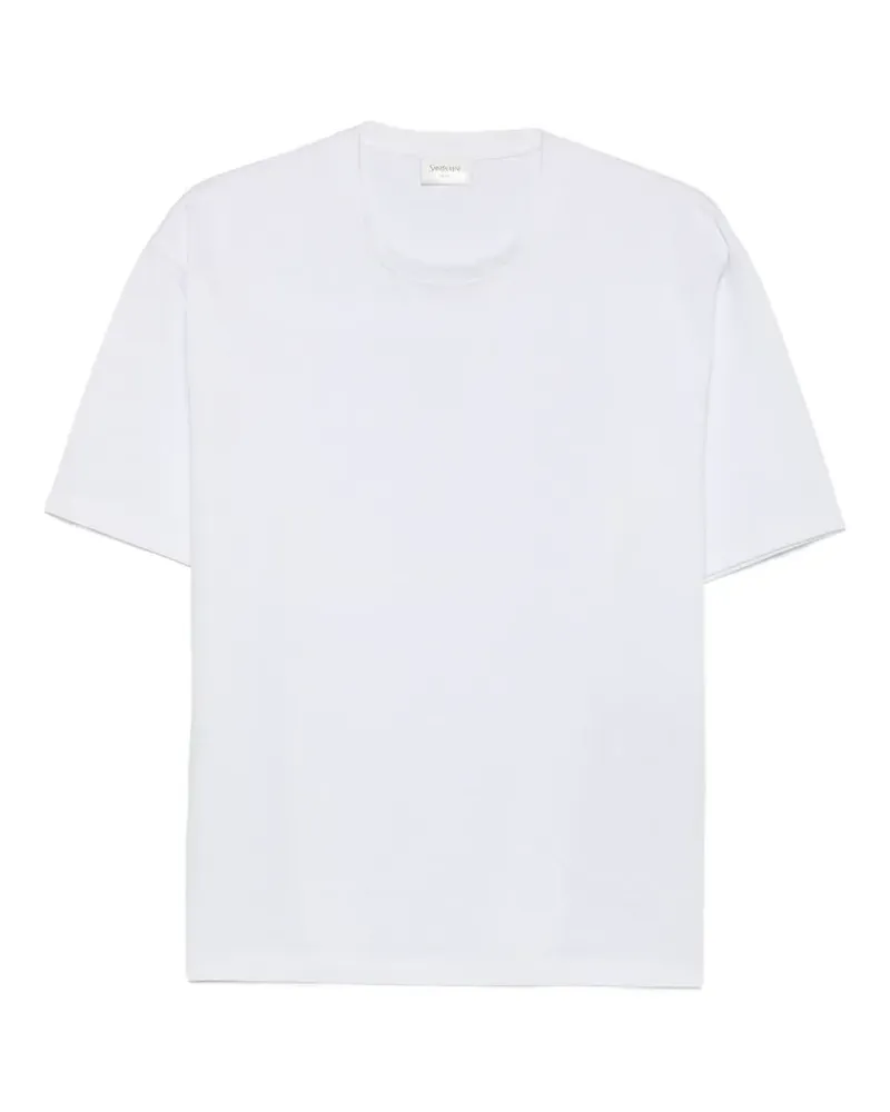 Saint Laurent T-Shirt mit Logo-Stickerei - Weiß Weiß