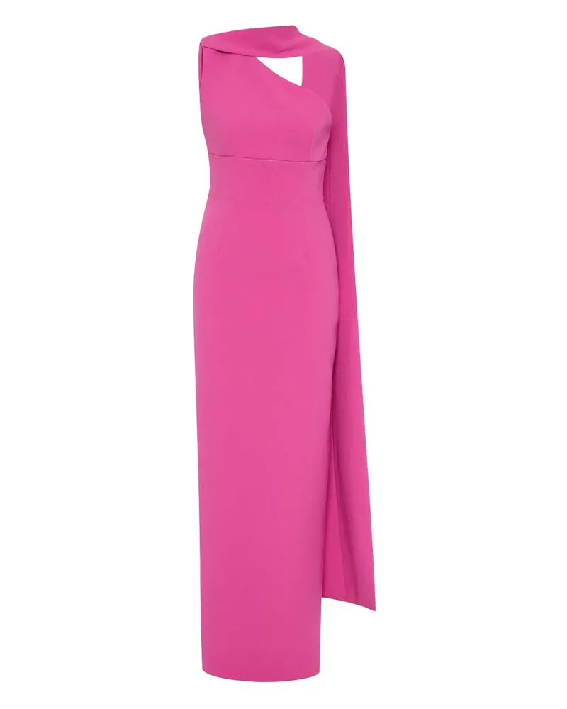 Rachel Gilbert Asymmetrisches Kleid mit Cape-Detail - Schwarz Schwarz