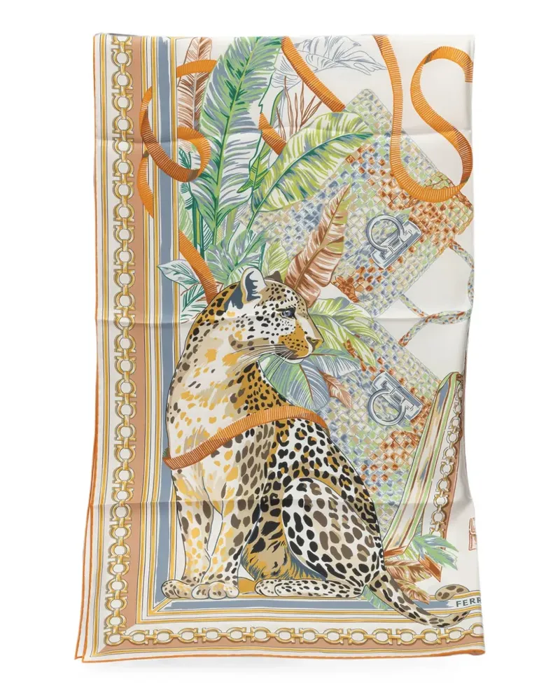 Ferragamo leopard-print scarf - Orange Orange