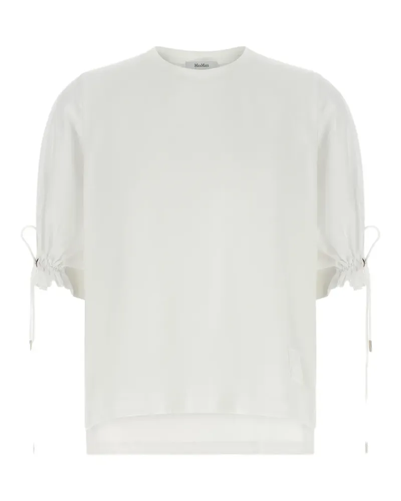 Max Mara T-Shirt mit Kordelzug-Bündchen - Weiß Weiß