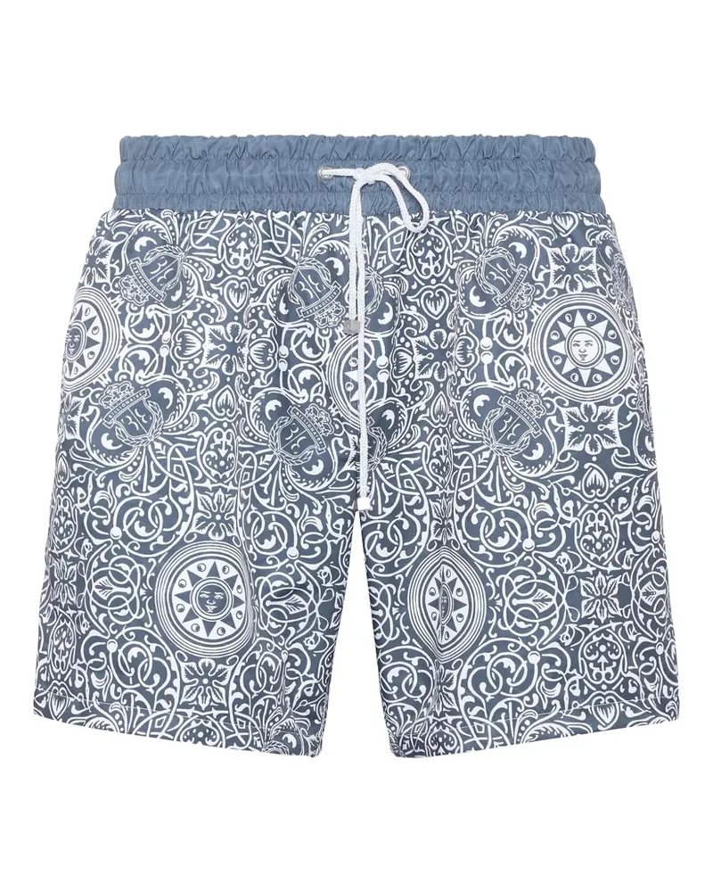 Billionaire Badeshorts mit Print - Blau Blau