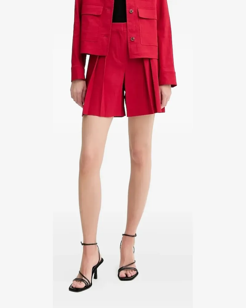 Theory Shorts mit Bundfalten - Rot Rot