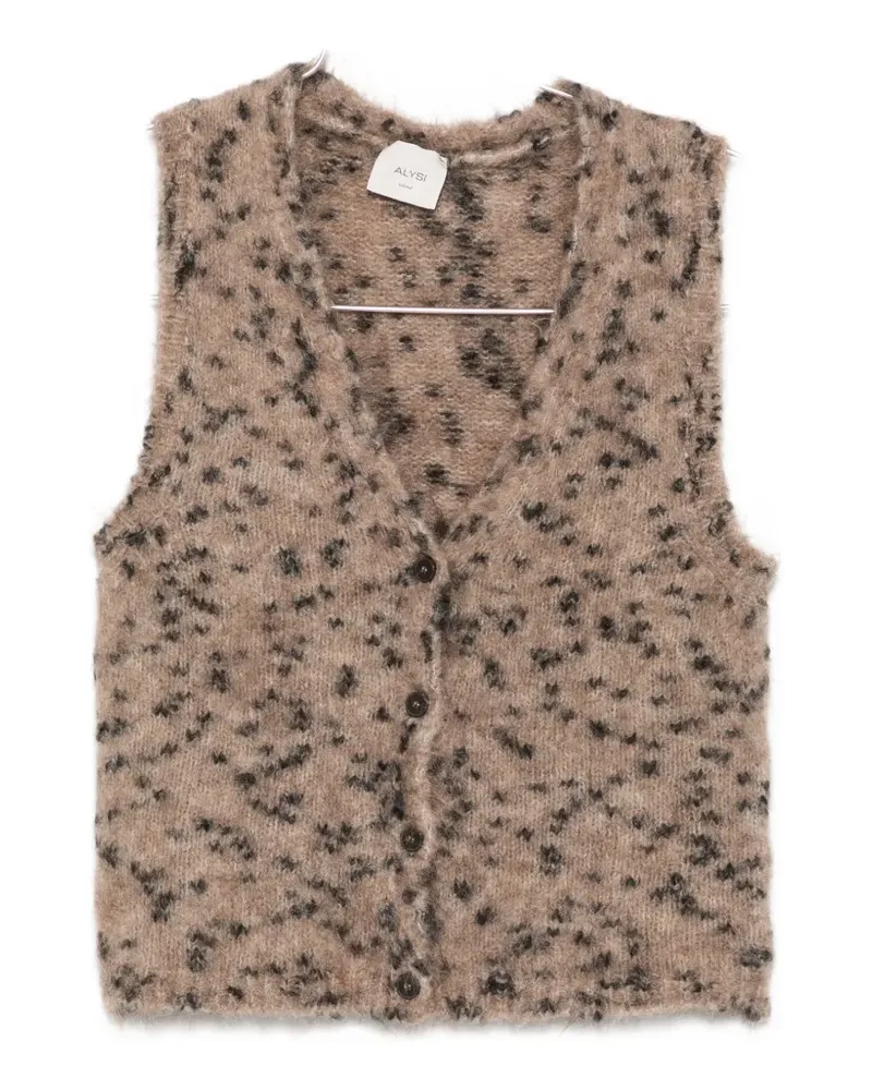 ALYSI leopard-pattern button-up vest - Nude Nude