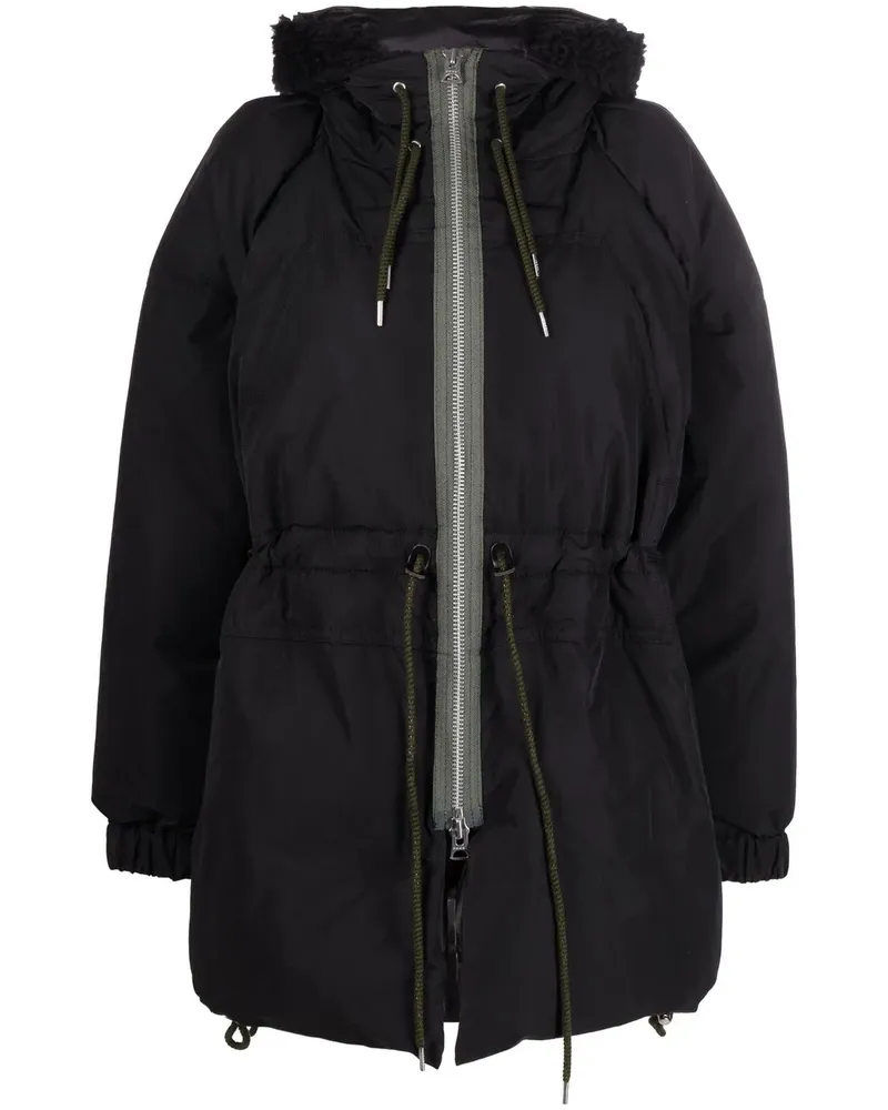 Sacai Kapuzenparka mit Kordelzug - Schwarz Schwarz