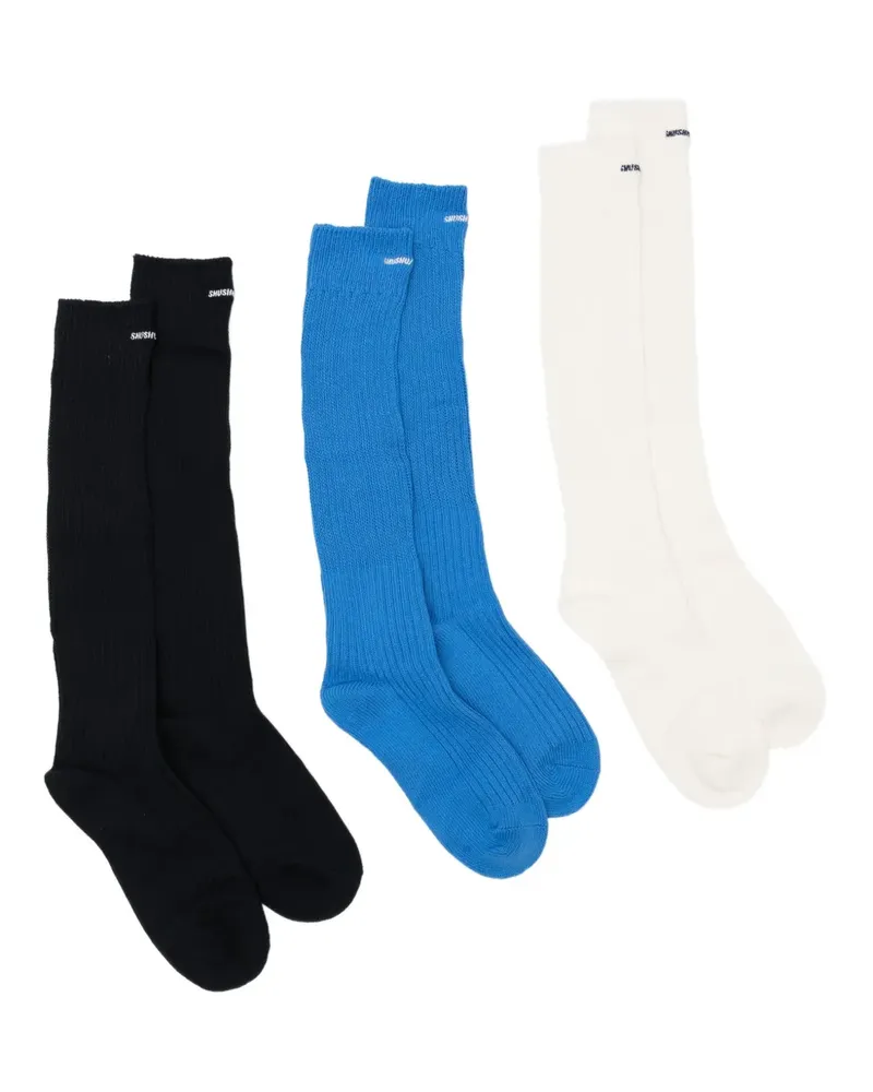 SHUSHU/TONG slouched socks (set of three) - Blau Blau