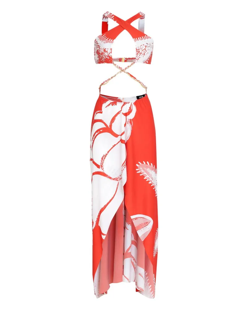 Amir Slama Strandkleid mit Cut-Out - Rot Rot