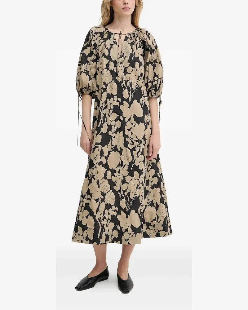Samsøe & Samsøe Midikleid mit Puffärmeln - Nude Nude
