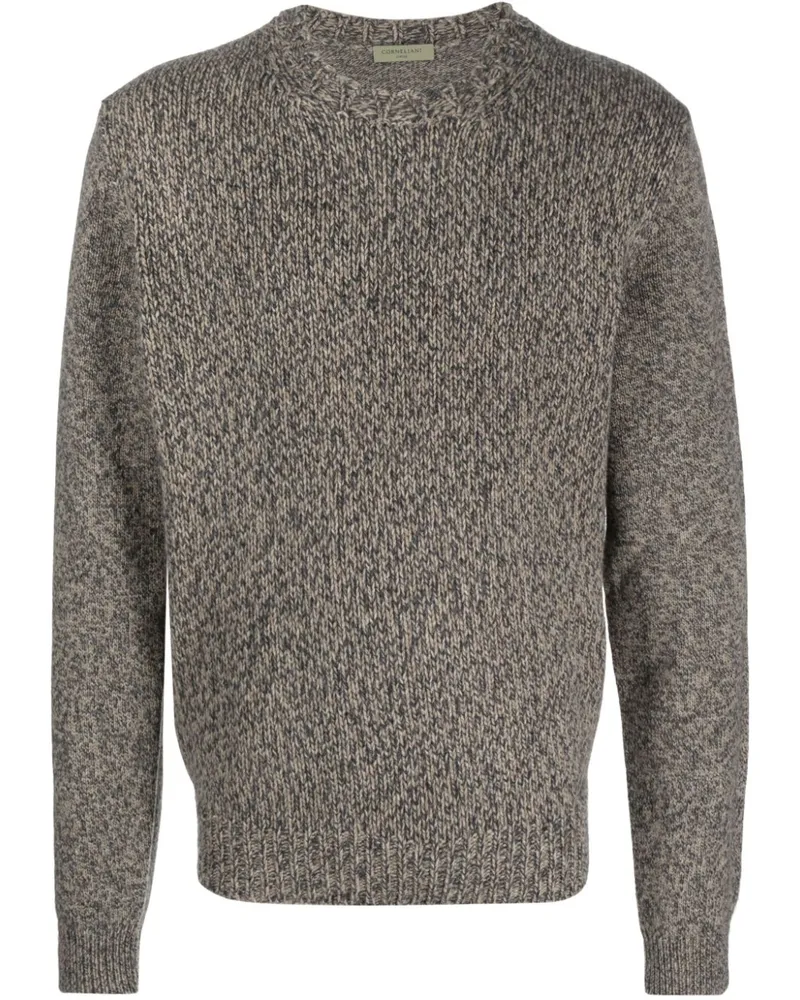 Corneliani Melierter Pullover mit Rundhalsausschnitt - Braun Braun