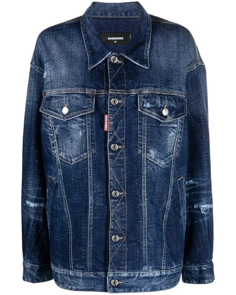 Dsquared2 Oversized-Jacke mit Strass - Blau Blau