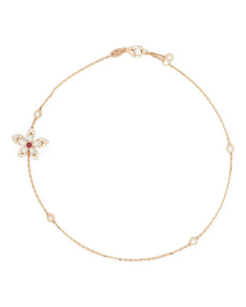 Roberto Coin 18kt Rotgoldarmband mit Diamanten und Rubin - Rosa Rosa