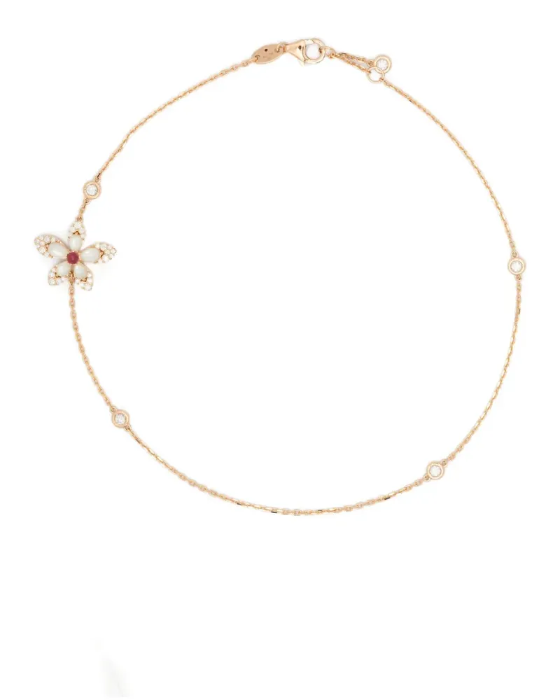 Roberto Coin 18K rose gold diamond and rubi bracelet - Rosa Rosa