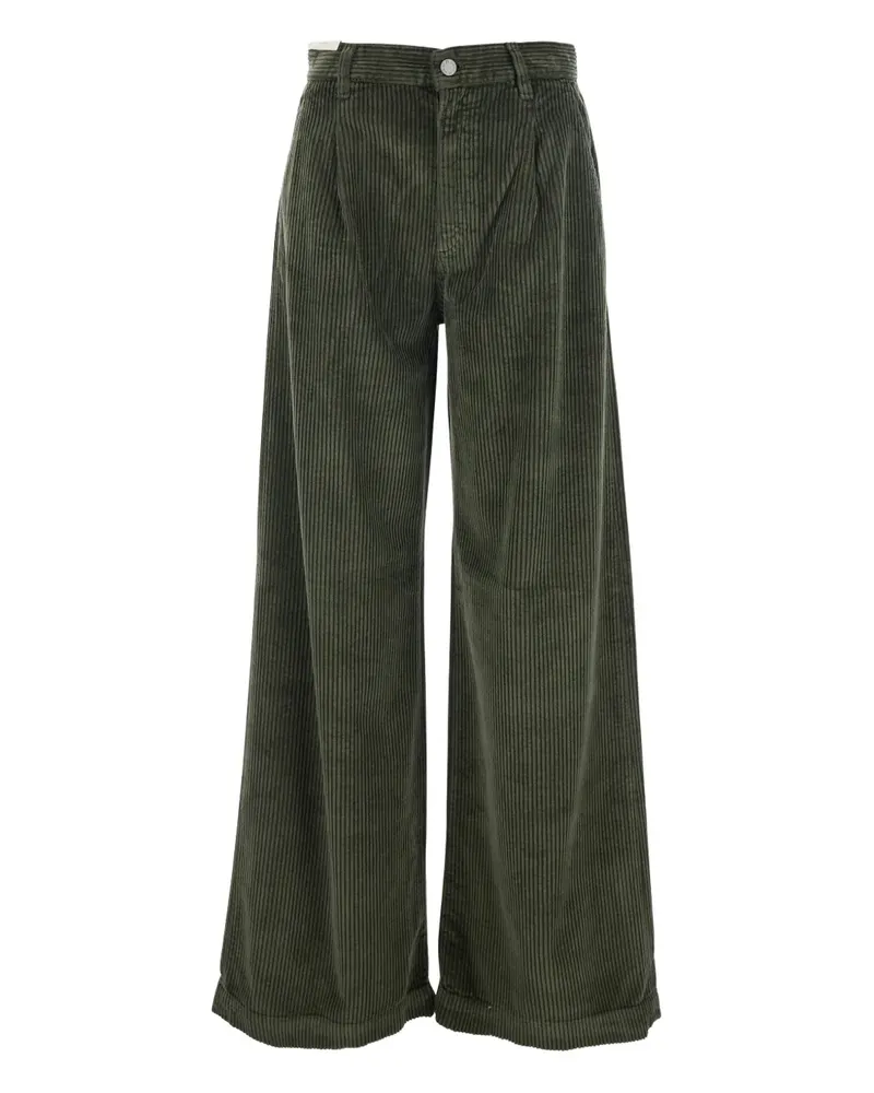 PT TORINO Cordhose mit Logo-Patch - Grün Grün