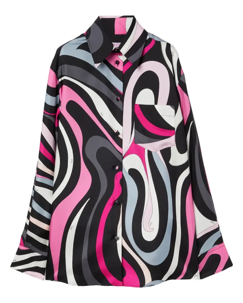 Emilio Pucci Hemd mit Marmo-Print - Schwarz Schwarz