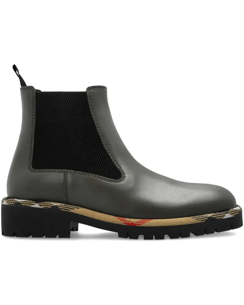 Burberry Karierte Chelsea-Boots - Schwarz Schwarz