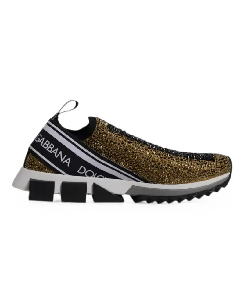 Dolce & Gabbana Sorrento Slip-On-Sneakers mit Strass - Gold Gold