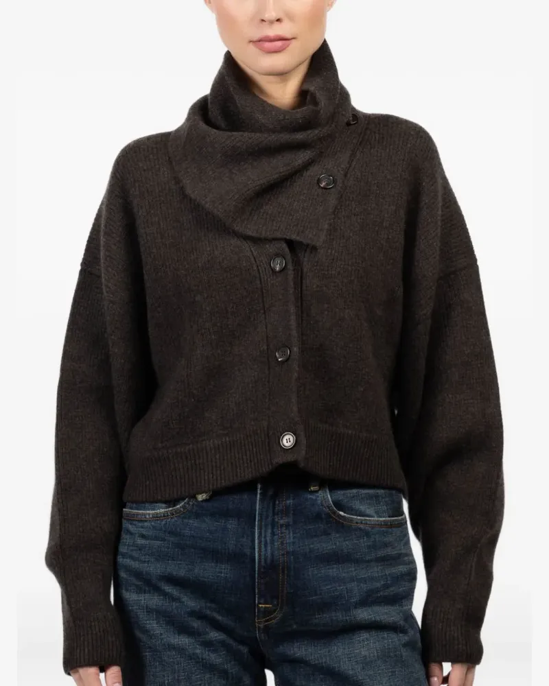 Le Kasha 1918 button-fastening funnel-neck cardigan - Braun Braun