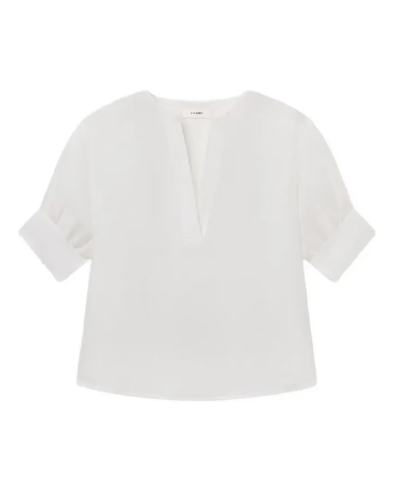 Frame Denim linen V-neck top - Weiß Weiß