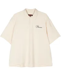 PLEASURES Poloshirt aus Frottee mit Logo Weiß