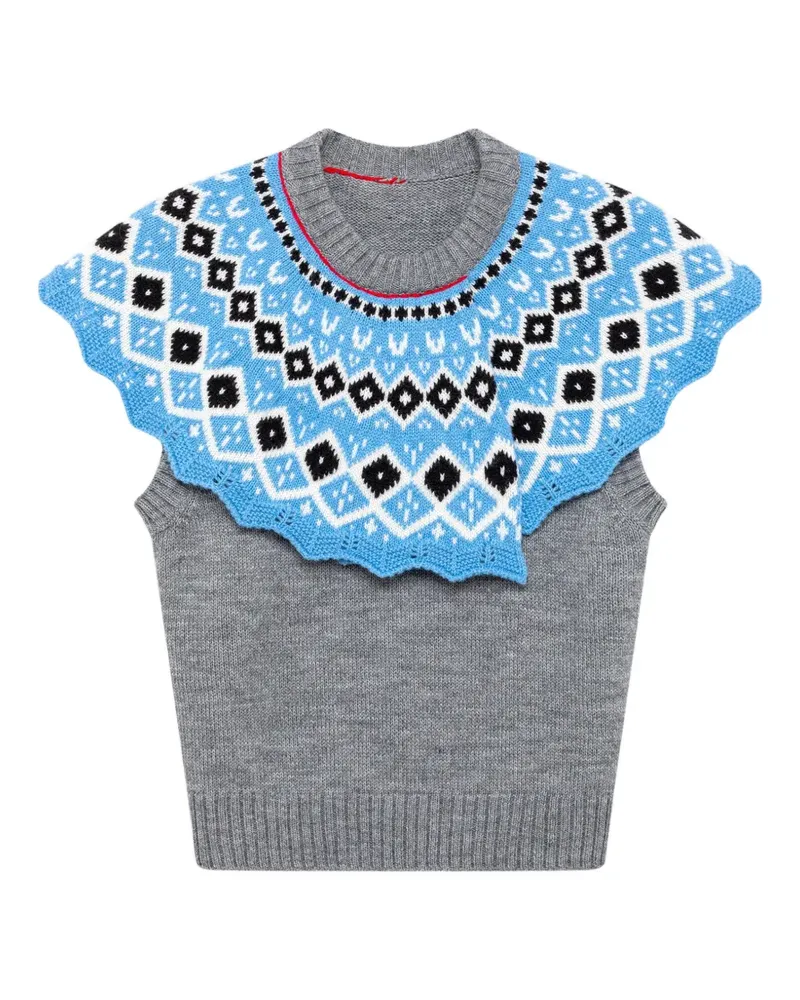 MSGM Top mit Rüschen - Grau Grau