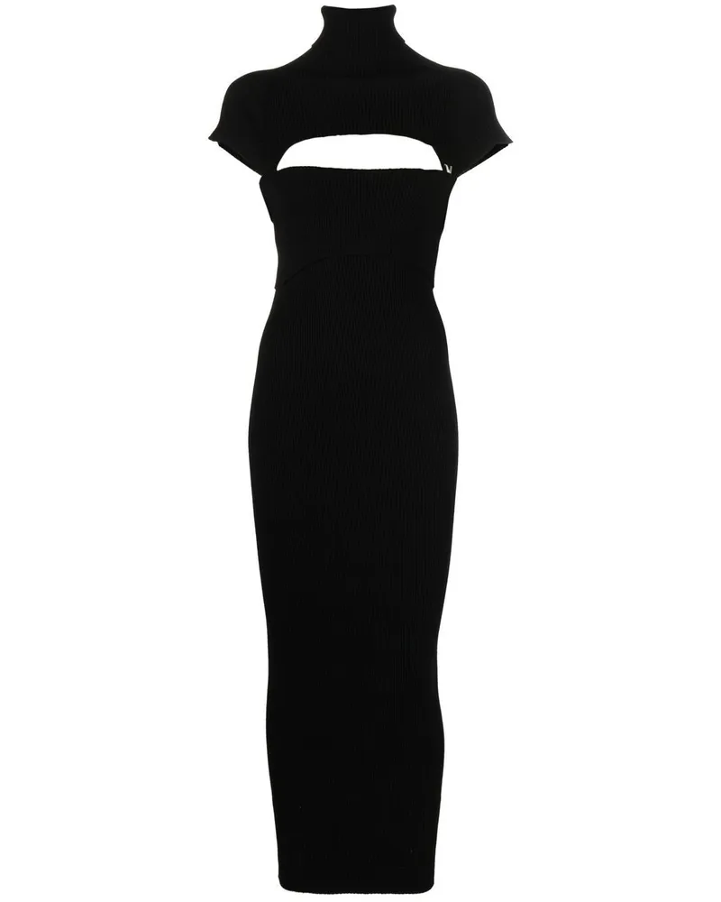 ATTICO Maxikleid mit Cut-Outs - Schwarz Schwarz