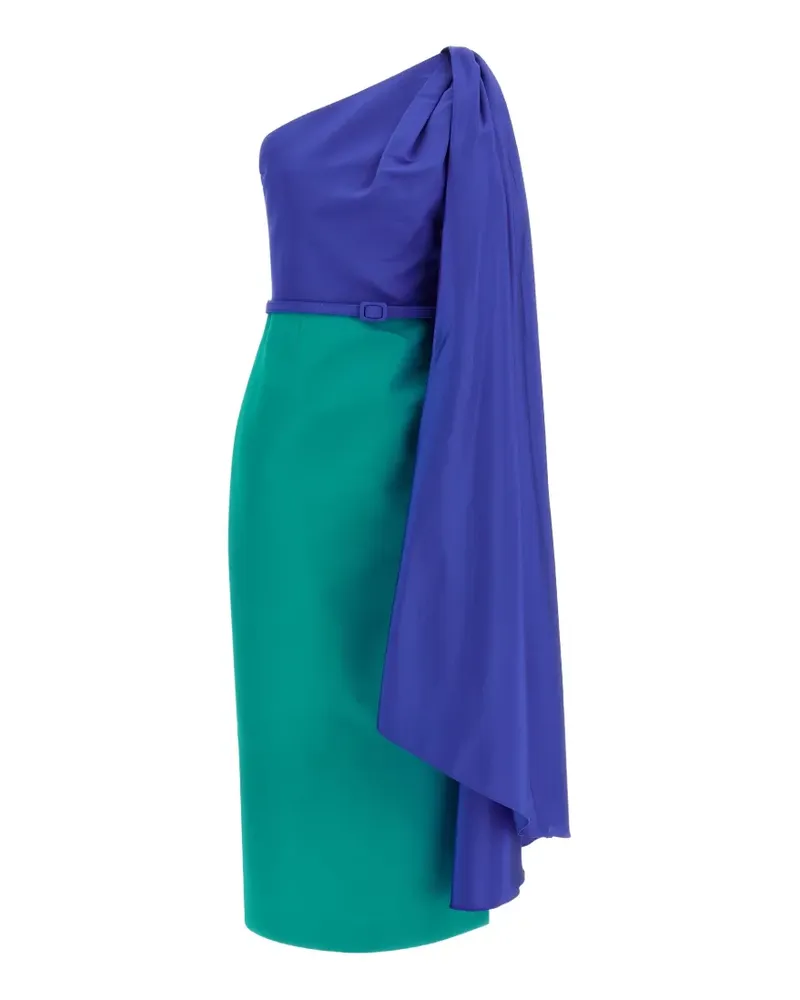 Carolina Herrera New York colour block one-shoulder dress - Blau Blau