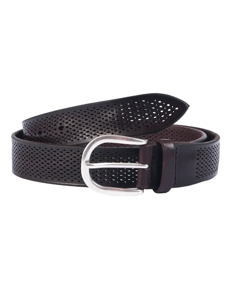 Orciani perforated buckle leather belt - Braun Braun