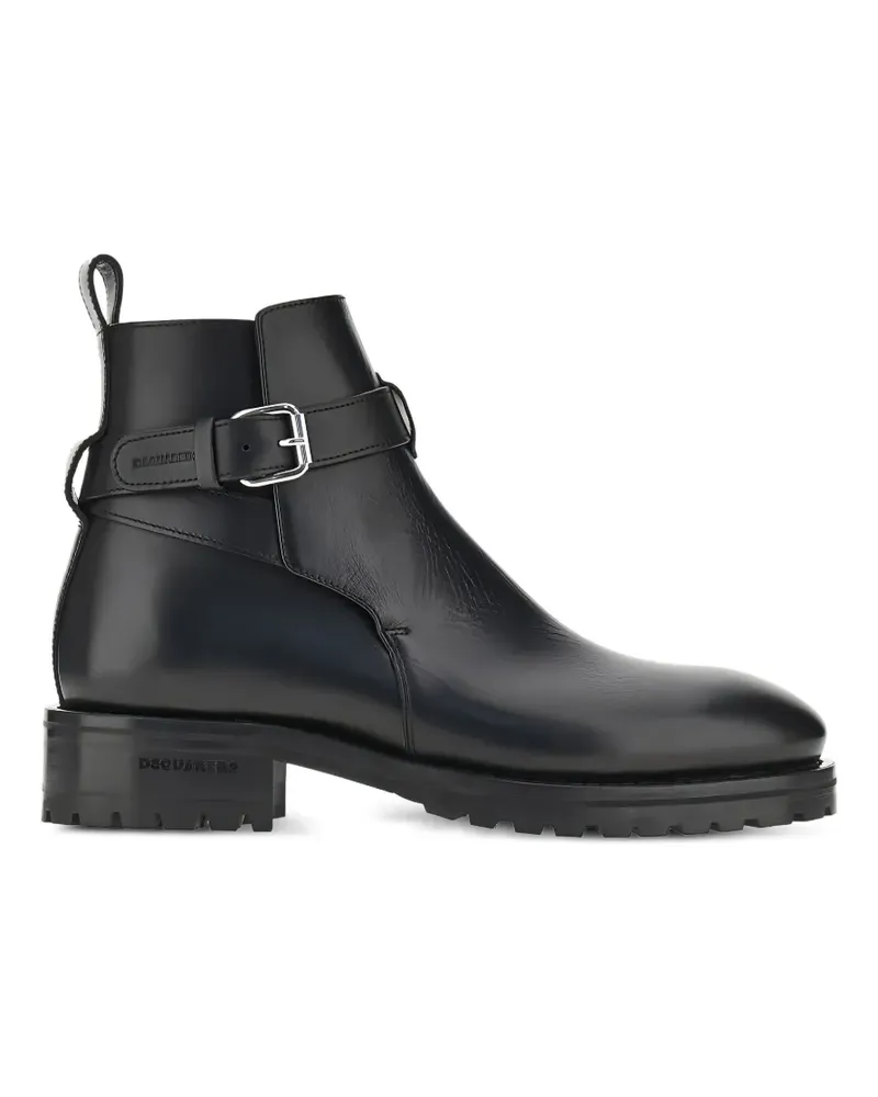 Dsquared2 buckled leather ankle boots - Schwarz Schwarz