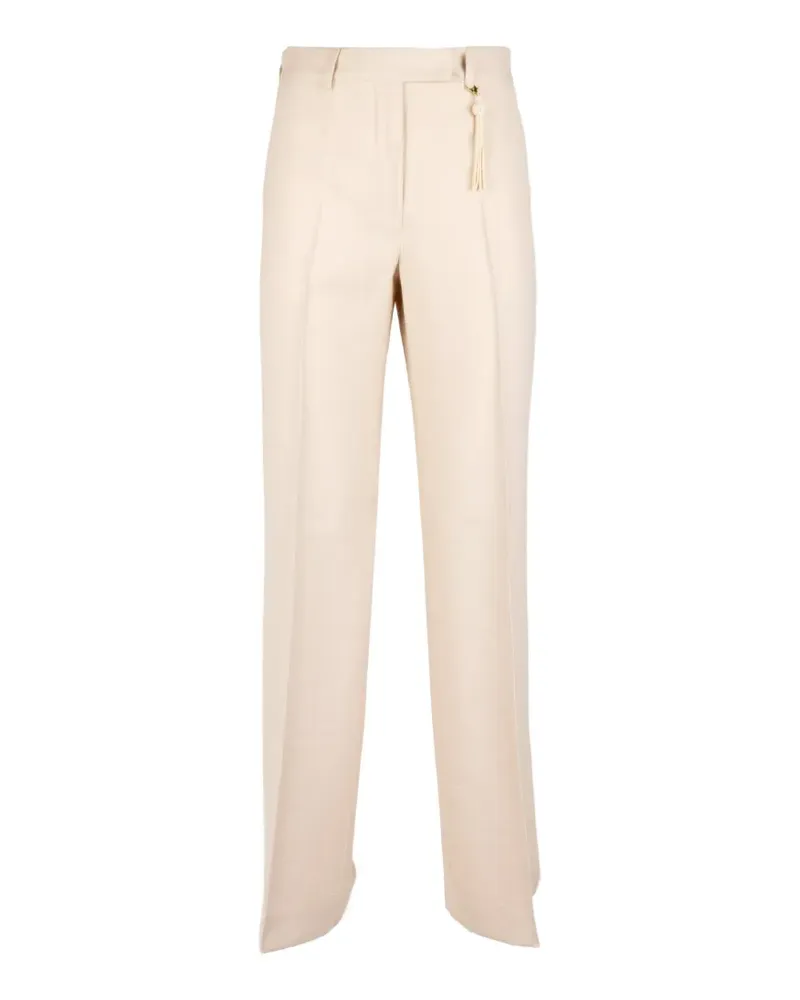 Seventy tassel-detail pressed-crease trousers - Nude Nude