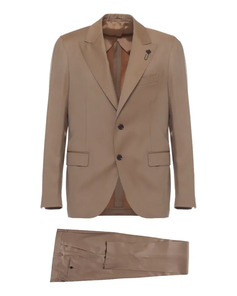LARDINI herringbone wool suit - Nude Nude