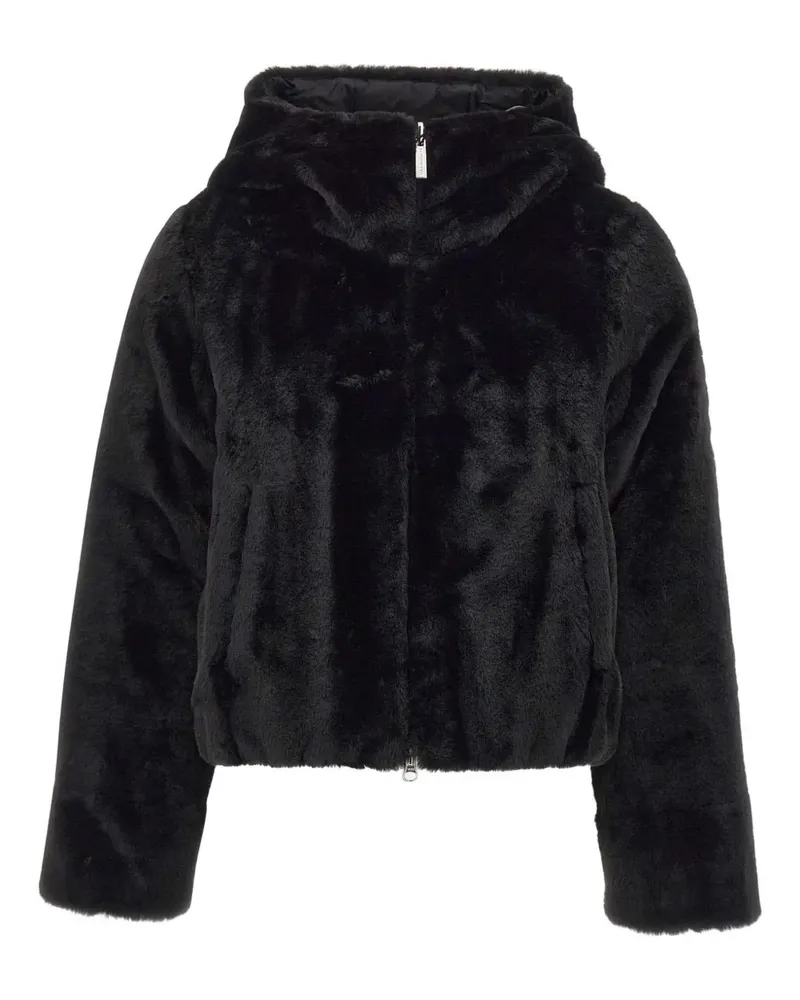Colmar Kapuzenjacke aus Faux Fur - Schwarz Schwarz