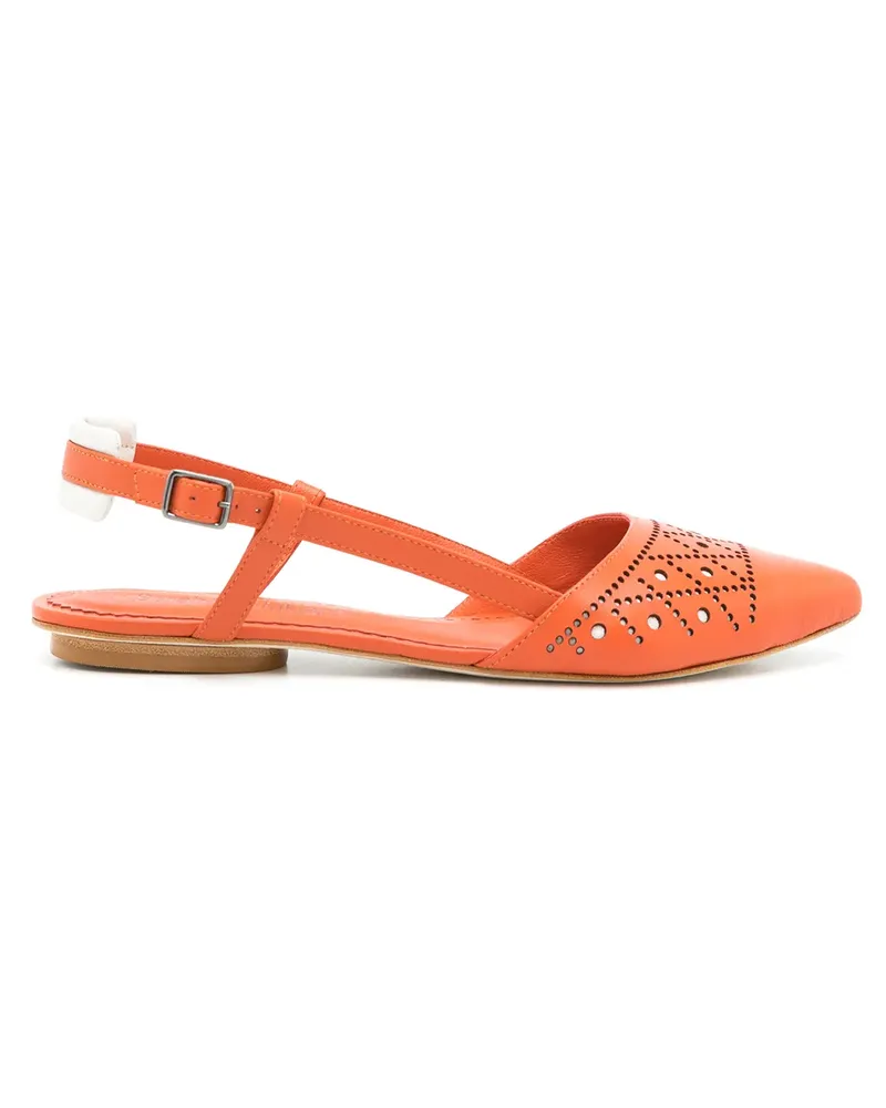 Sarah Chofakian Spitze Ballerinas - Orange Orange