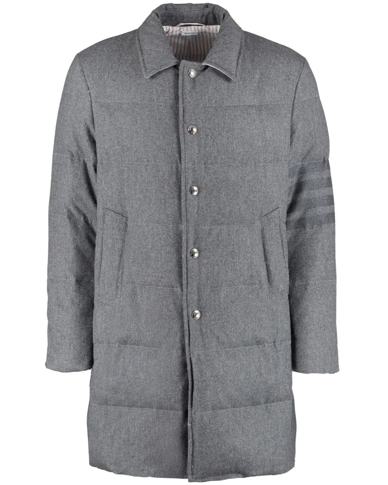 Thom Browne Gefütterter Mantel mit Streifen - Grau Grau