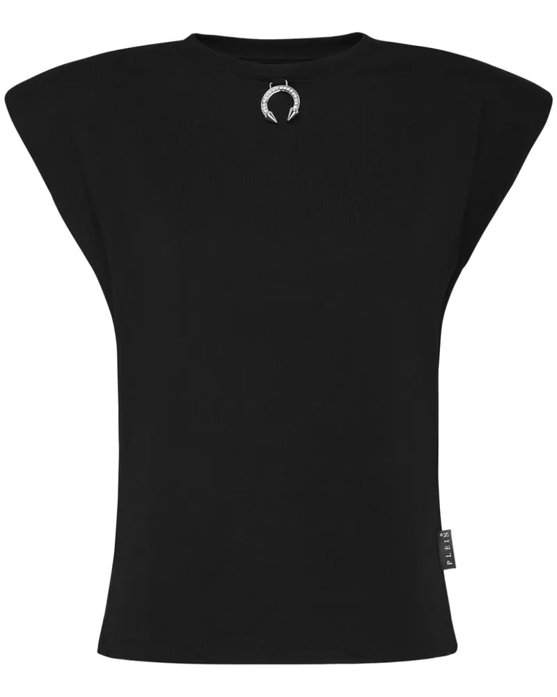 Philipp Plein Wattiertes Tanktop mit Ringverzierung - Schwarz Schwarz