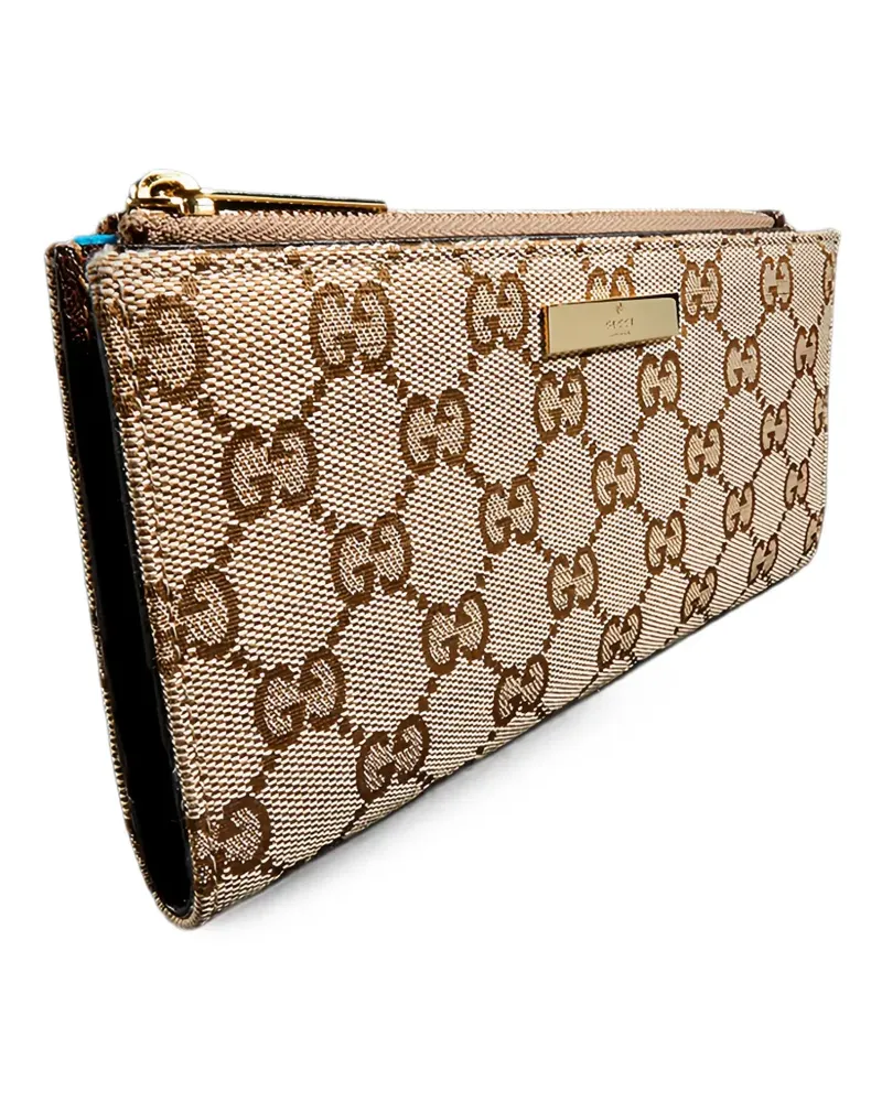 Gucci GG Diamante logo-plaque wallet - Nude Nude