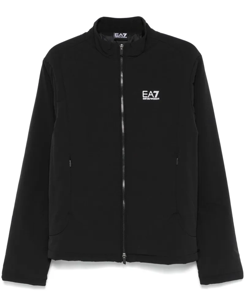 EA7 Jacke mit Logo-Print - Schwarz Schwarz