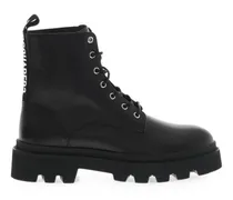 Schnürstiefel mit Logo-Streifen - Schwarz