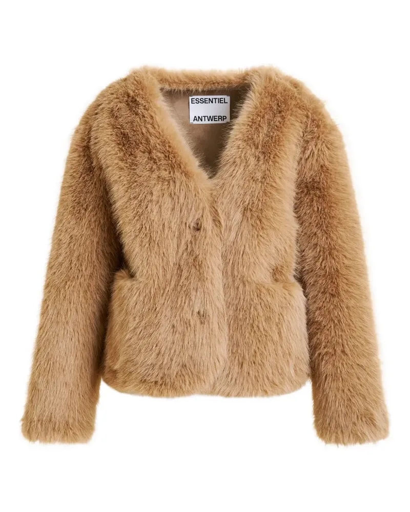 Essentiel Jacke aus Faux Fur - Braun Braun