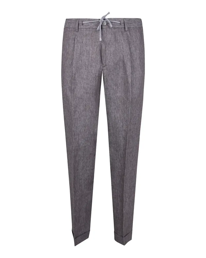 BARBA drawstring pleated trousers - Grau Grau