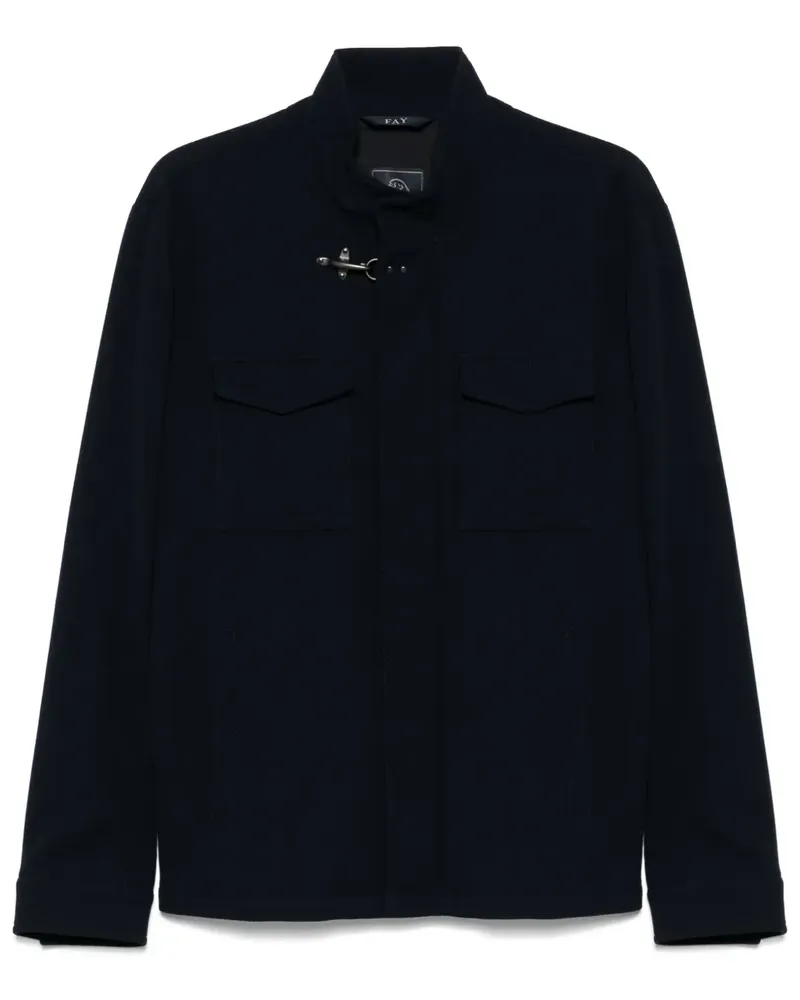 Fay Jacke mit Waffelstrick-Muster - Blau Blau